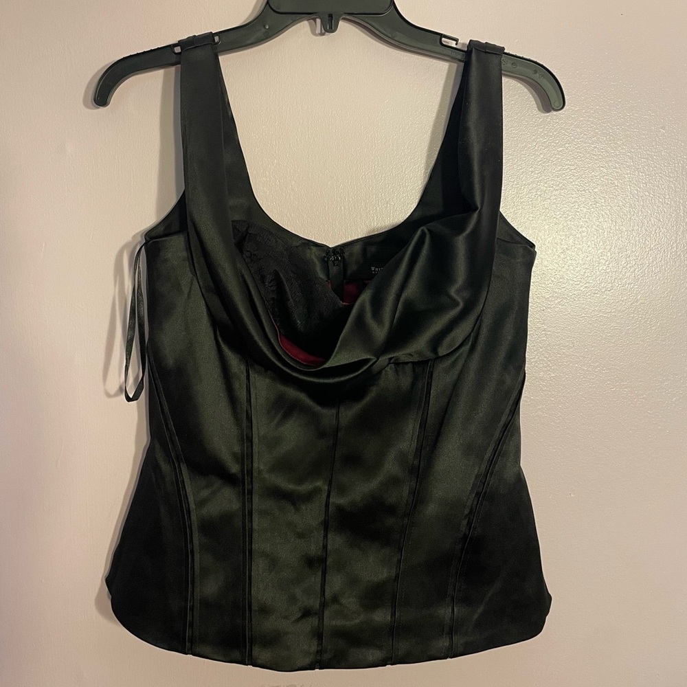 White House Black Market Corset Top Black NWT